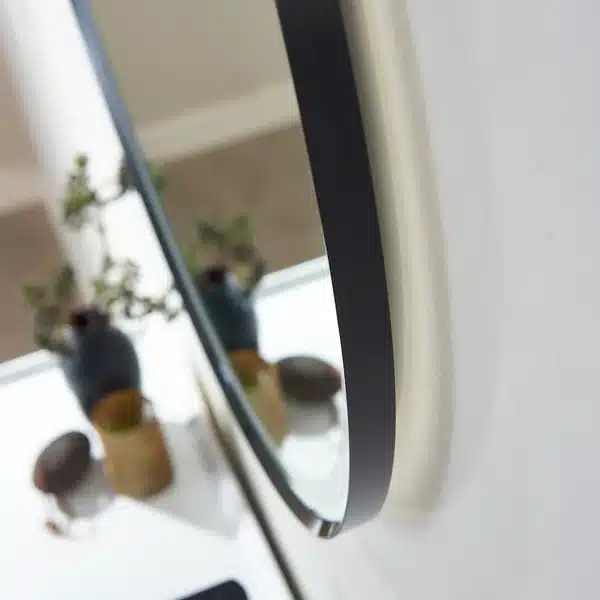 Tulum Circle Black Frame LED Mirror - Image 3