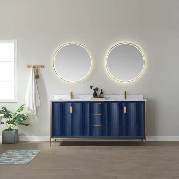 Tulum Circle Black Frame LED Mirror - Image 2