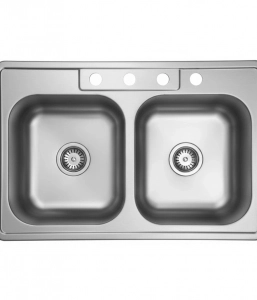 Stainless Steel Overmount Sink – Double Bowl