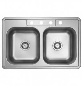Stainless Steel Overmount Sink – Double Bowl