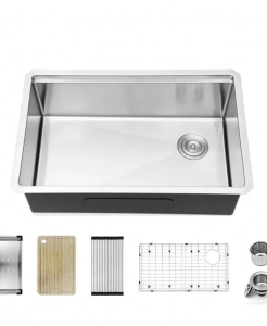 *New Stock* Stainless Steel Undermount Kitchen Sink – Single (Includes Accessories)