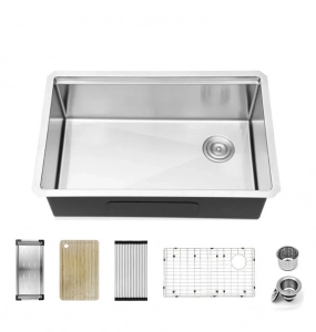 *New Stock* Stainless Steel Undermount Kitchen Sink – Single (Includes Accessories)