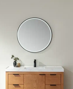 Tulum Circle Black Frame LED Mirror