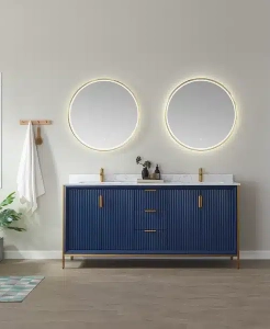 Tulum Circle Black Frame LED Mirror