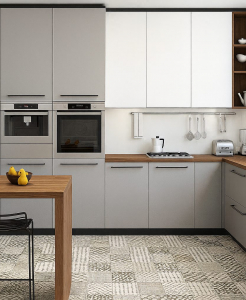 Alma “Soft Touch” Pebble Grey Kitchen Cabinets – Handle Free (3 Week Lead Time)