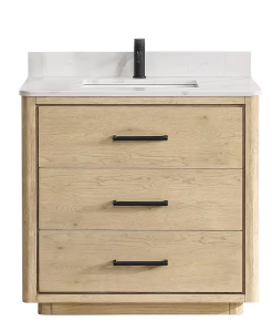 Aquiline Natural Oak Vanity & Top Combo