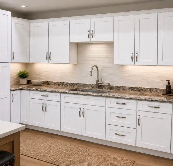 Arctic White Kitchen Cabinets
