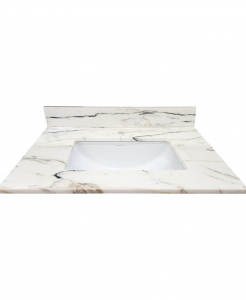 Athens White Single Hole Marble Vanity Top – Closeout