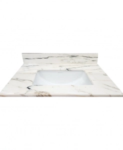 Athens White Single Hole Marble Vanity Top – Closeout