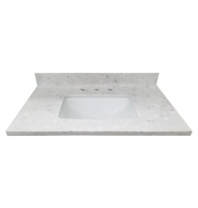 Bianco Square Crushed Marble Vanity Top