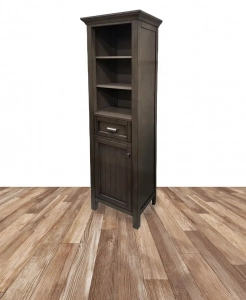 Brantley Distressed Grey Linen Cabinet – Closeout