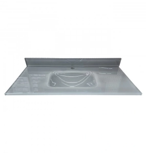 Bright Gray Glass Single Hole Vanity Top – Closeout