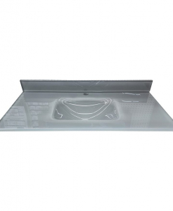 Bright Gray Glass Single Hole Vanity Top – Closeout