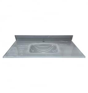 Bright Gray Glass Single Hole Vanity Top – Closeout