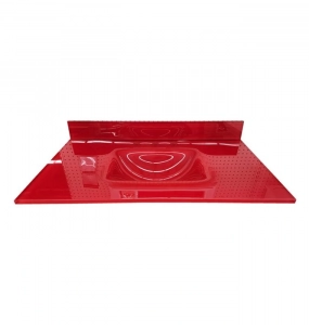 Bright Red Glass Vanity Top – Closeout