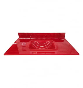 Bright Red Glass Vanity Top – Closeout