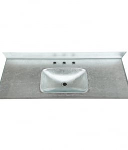 Bright Silver Metallic Glass Vanity Top – Closeout