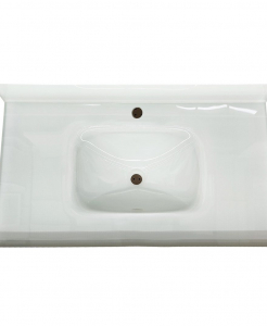 Bright White Glass Single Hole Vanity Top – Closeout