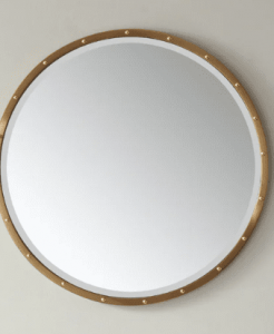 Brushed Gold Round Mirror