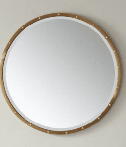 Brushed Gold Round Mirror