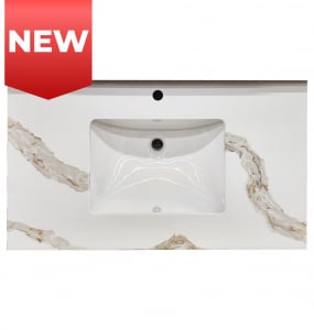 Calacatte Gold Single Hole Quartz Vanity Top