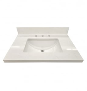 Calcatta Quartz 8″ Drill Vanity Top