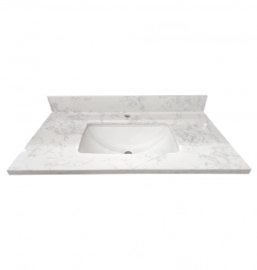 Calcutta Blanc Crushed Marble Single Hole Vanity Top