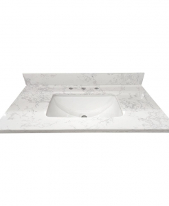 Calcutta Blanc Crushed Marble 8″ Drill Vanity Top