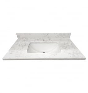 Calcutta Blanc Crushed Marble 8″ Drill Vanity Top