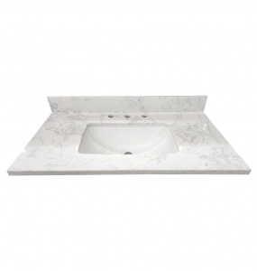 Calcutta Blanc Crushed Marble 8″ Drill Vanity Top