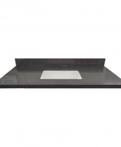 Charcoal Grey Quartz Stone Vanity Top – Closeout