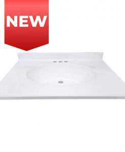 Classic White Oval Cultured Marble Vanity Top