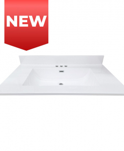 Classic White Wave Cultured Marble Vanity Top