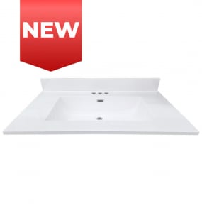 Classic White Wave Cultured Marble Vanity Top