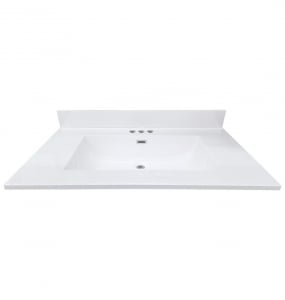 Classic White Wave Cultured Marble Vanity Top