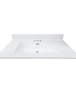 Classic White Wave Cultured Marble Vanity Top