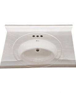 Contractor White Cream Cultured Marble Vanity Top – Closeout