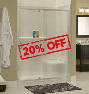 Cove Frameless 1/4″ Hinged Door & Fixed Panel