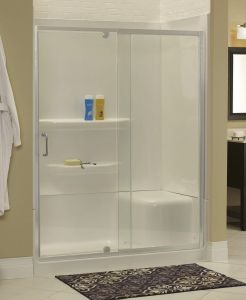 Cove Frameless 1/4″ Hinged Door & Fixed Panel