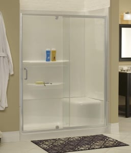 Cove Frameless 1/4″ Hinged Door & Fixed Panel