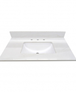 Creek White Quartz Vanity Top – Closeout