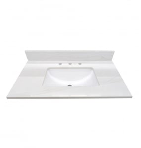 Creek White Quartz Vanity Top – Closeout