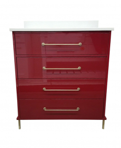 Cumberland High Gloss Red Vanity & Top – Closeout