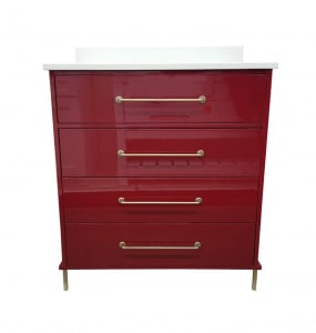 Cumberland High Gloss Red Vanity & Top – Closeout