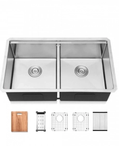 Workstation Stainless Steel Undermount Kitchen Sink – Double (Includes Accessories)