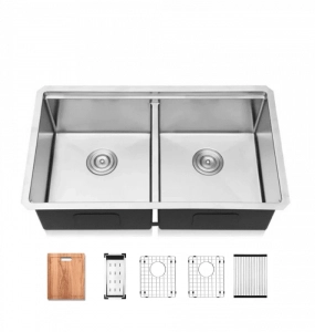 Workstation Stainless Steel Undermount Kitchen Sink – Double (Includes Accessories)