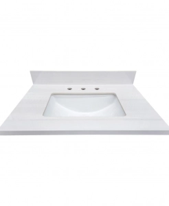 Duna White Sintered Stone 8″ Drill Vanity Top