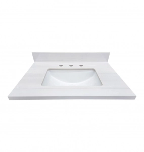 Duna White Sintered Stone 8″ Drill Vanity Top