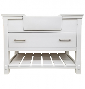 Farmhouse Quartz White Vanity & Top – Closeout