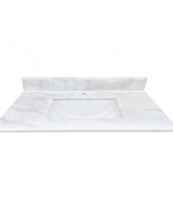 Galaxy White Marble Single Hole Vanity Top – Closeout